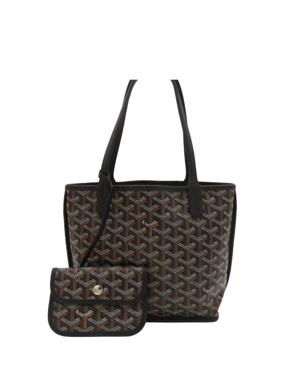 Goyard Anjou Mini Black Leather Reversible Tote Bag